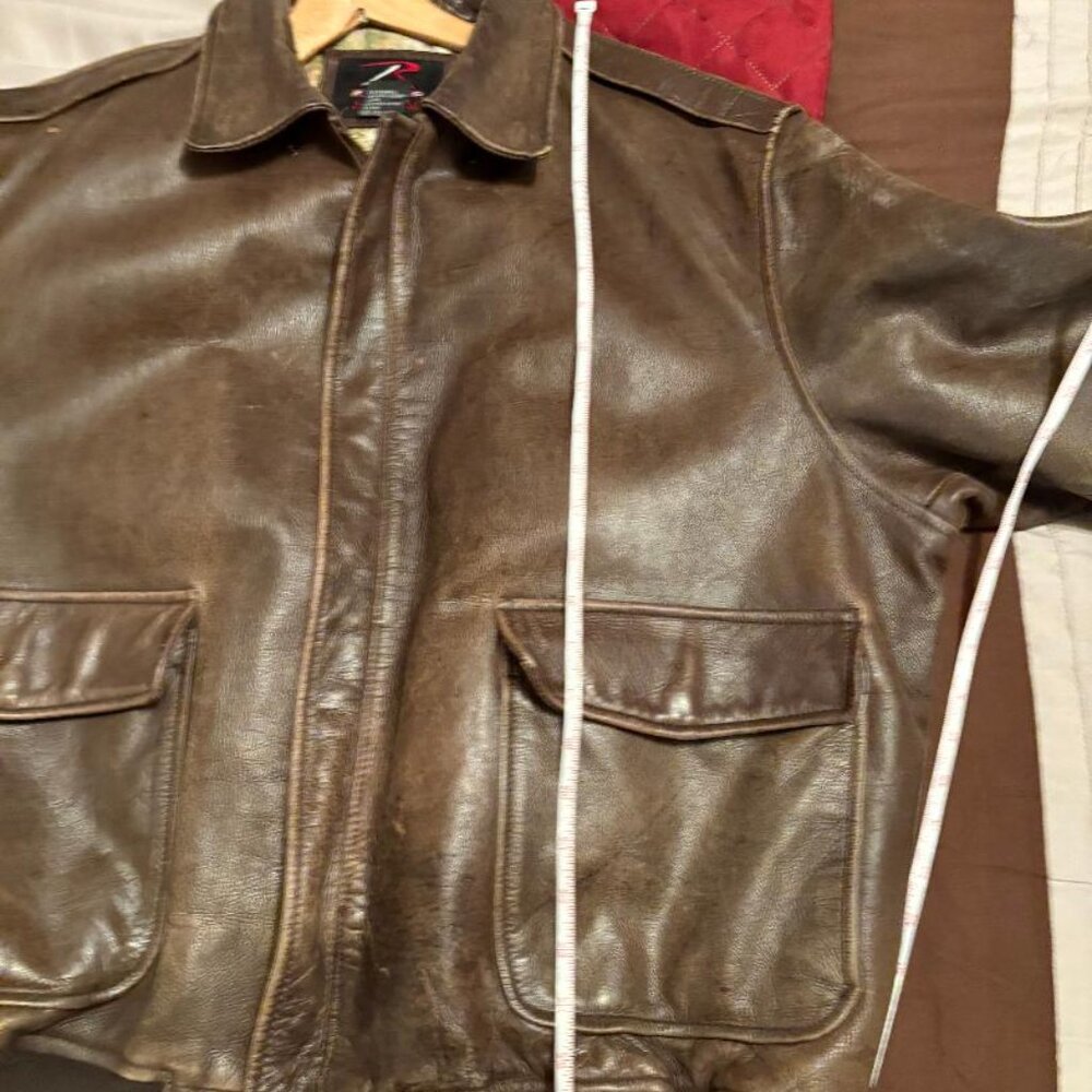 Rothco XXL vintage Bomber Flight Leather jacket - Picture 9 of 9